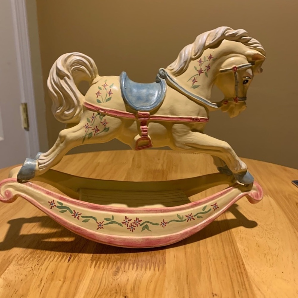 Vintage Hand Painted Ceramic Rocking Horse